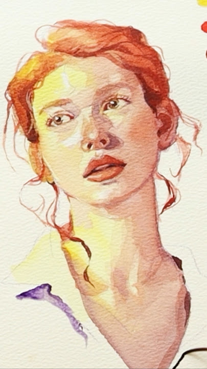 Limited color palette with watercolors 💕✨ #watercolor #portrait
