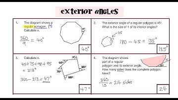 Interior & Exterior Angles in Polygons - Problem Solving Questions