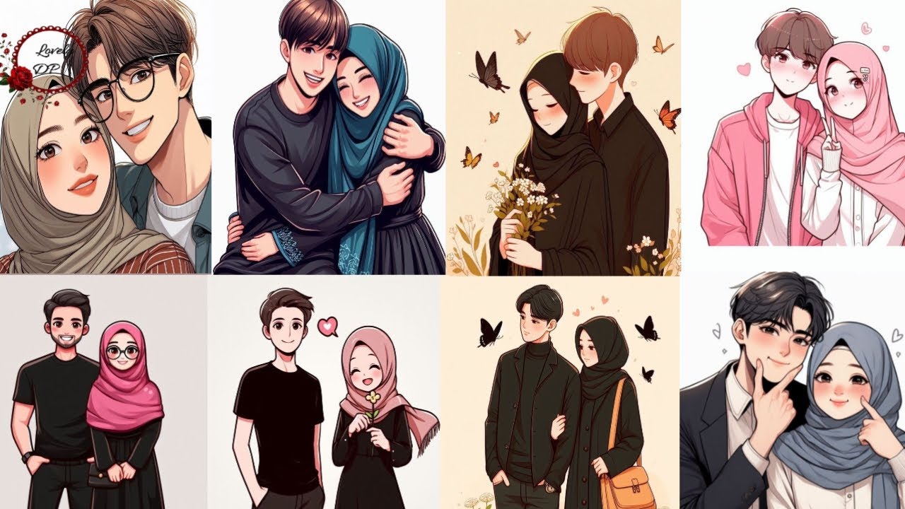 Couple ❤ Dpz | Islamic Couple Cartoon Dpz For Girls | Cute Couple cartoon/new dpz Images