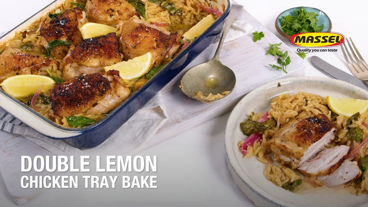 Double Lemon Chicken Tray Bake with Massel Liquid Chicken Stock