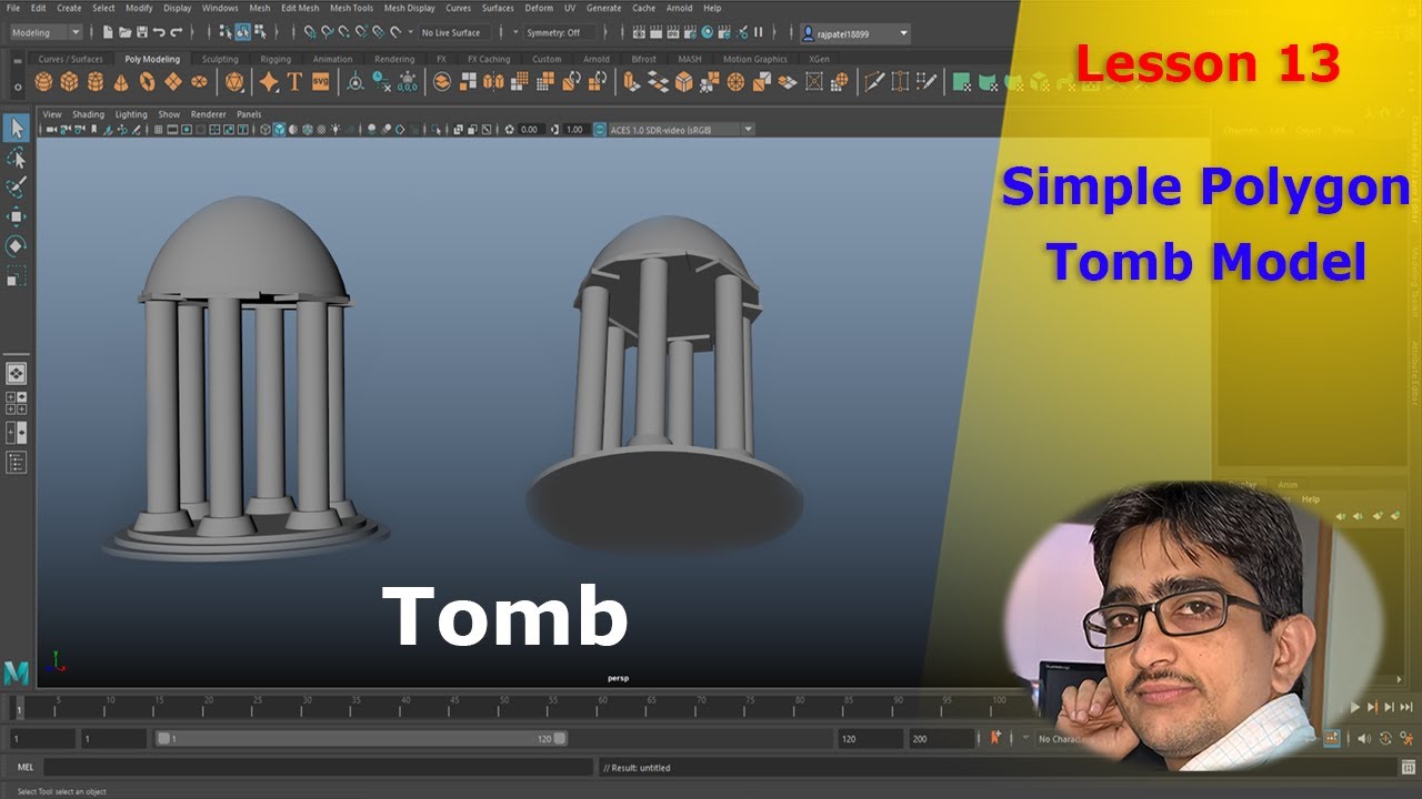 Maya 2022 Tutorial In Hindi | Polygon Tomb Model | Lesson 13 | Urdu ...
