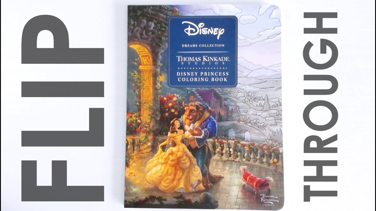 Adult Colouring Book Flip Through - Disney Princess Colouring Book from  Thomas Kinkade Studios 