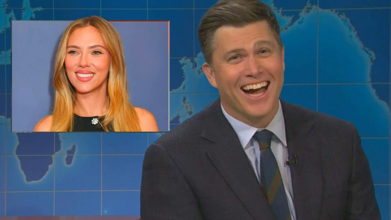 Colin Jost FORCED to Make Fun of Wife Scarlett Johansson for SNL Joke Swap