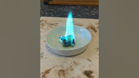 Sugar cube and copper chloride in ethanol