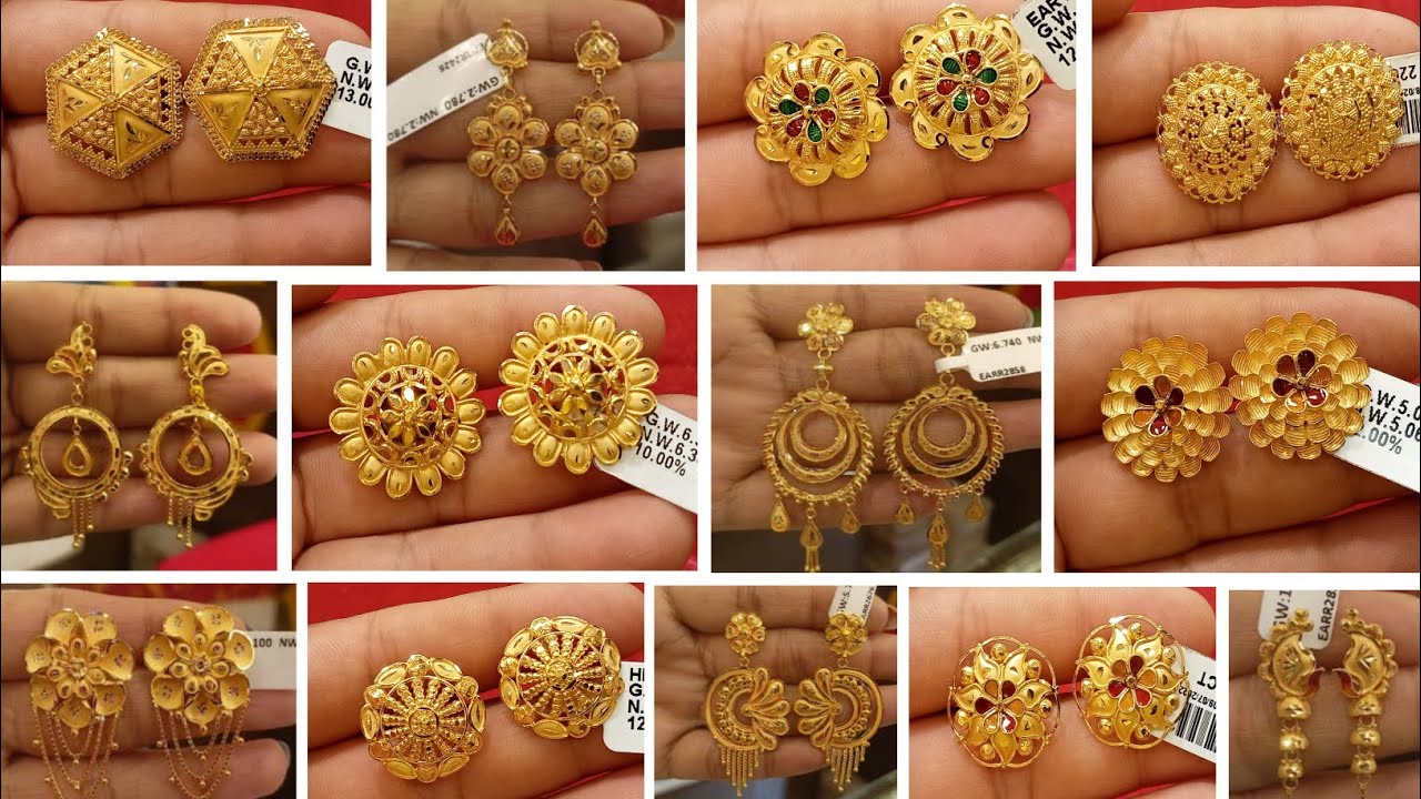 Buy Gold Earrings in Singapore - Mustafa Jewellery