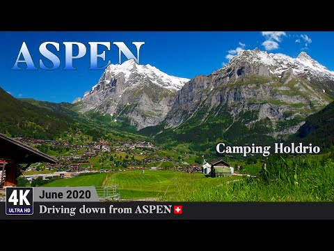 ASPEN Hotel in Grindelwald Camping Holdrio 4K Switzerland ?? - Driving down to Extraordinary Scenery