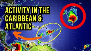 Tropical Wave in the CaribbeanTwo Atlantic Systems