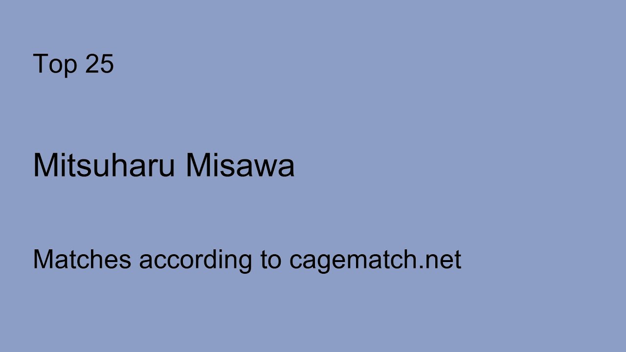 Mitsuharu Misawa's Top 25 Matches according to according to cagematch