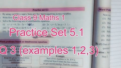 Linear Equations in Two Variables | Practice Set 5.1 Q3 & Examples 1, 2, 3 | Class 9 Maths 1