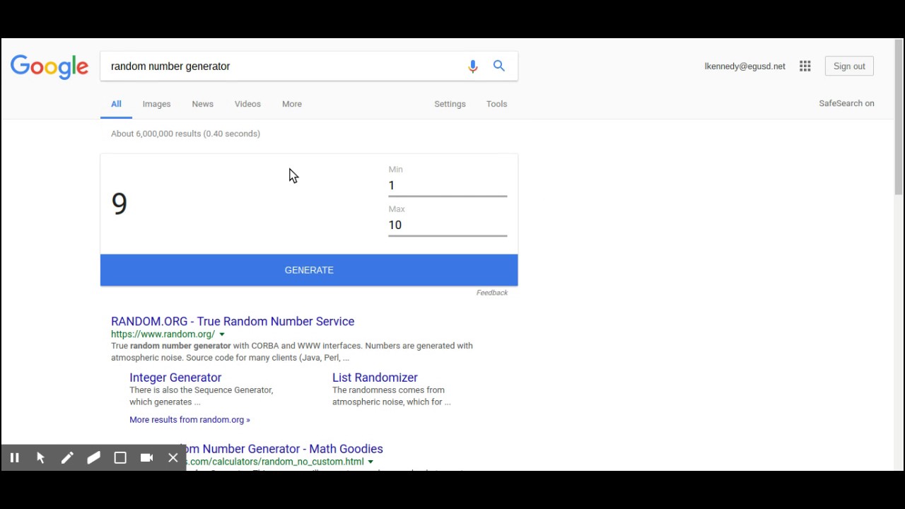 Google Random Number Generator - YouTube