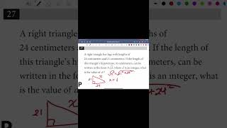 Quickly Answering Pythagorean Theorem Question on the SAT! #shorts #maths #sat #satprep #math
