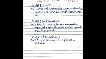 CLASS 7, MATHEMATICS CHAPTER- 5, LINES AND ANGLES, LEARNERS DIARY