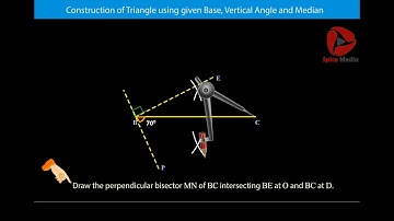 Construction of Triangle using given Base, Vertical Angle and Median | Spice Media