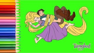 Famous Coloring Disney Tangled - Princess Rapunzel Carries Flynn Rider - Coloring Book Net Worth