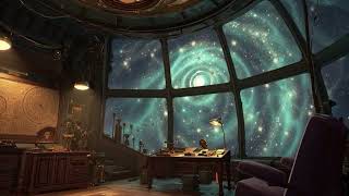 1 Hour Cozy Cosmic Cartographer's Study | Deep Space Ambient & Star Hum ASMR