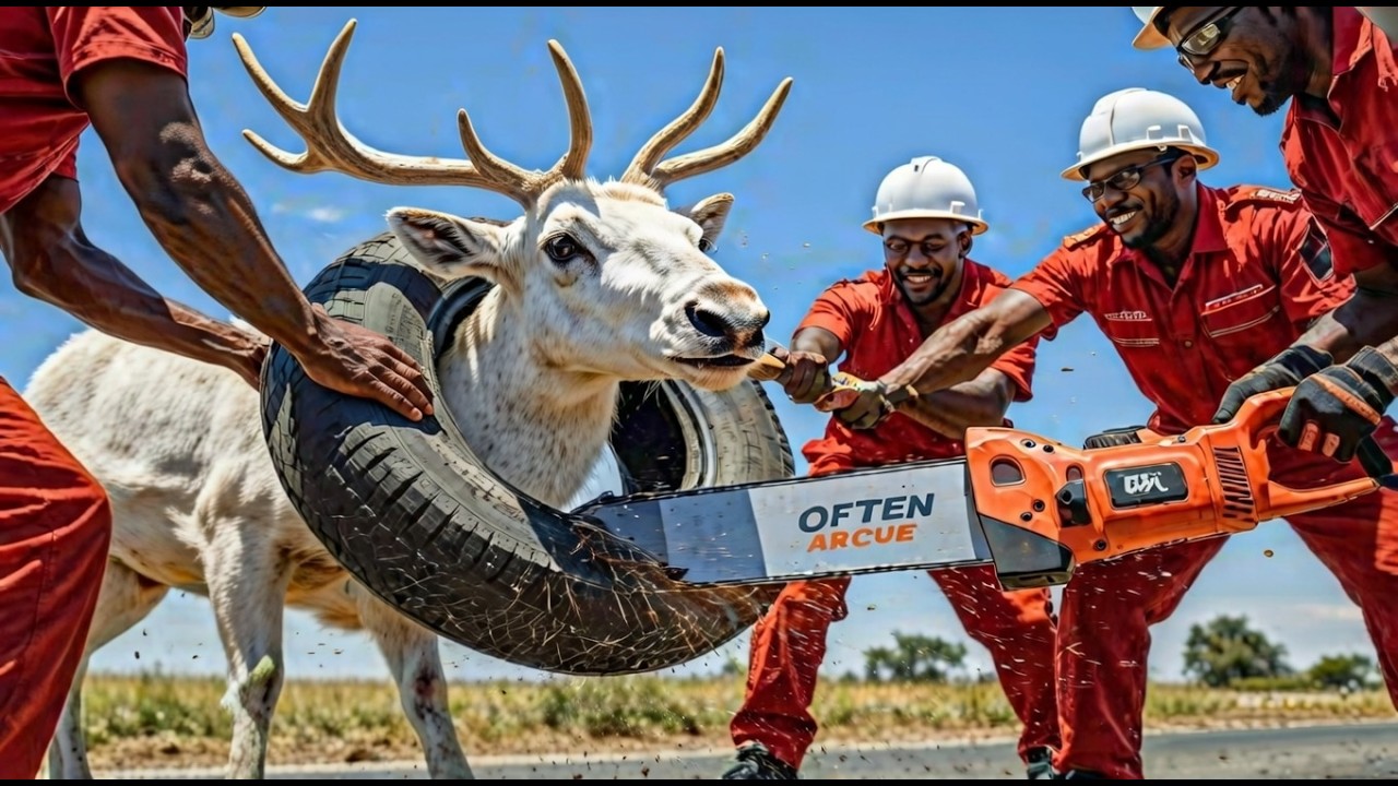 TRAPPED & STARVING: Antelope Saved from Giant Tire on Neck! (Real Rescue) 🦌🛑
