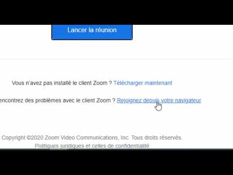 Se connecter à une Réunion Zoom via le navigateur WEB