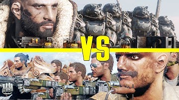 BoS Army VS Gunner Army! - Elder Maxson attacks Gunner HQ - Fallout 4 NPC War