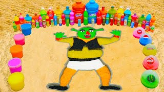 How to make Rainbow Shrek 5 with Orbeez, Balloons of Fanta, 7up, Coca Cola vs Mentos & Popular Sodas