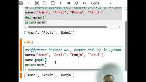 #Difference Between Del, Remove() and Pop() in Python Lists