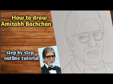 How To Draw Amitabh Bachchan Step by Step / full sketch outline tutorial  for beginners 🔥👌 - YouTube