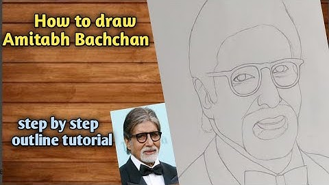 How to draw Amitabh Bachchan ( step by step outline tutorial / part 1 )