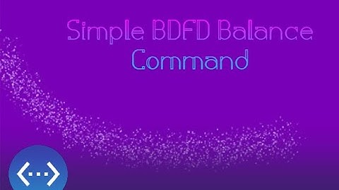 Simple Balance Command | BDFD