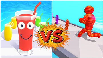 Juice Run 3D Vs Rope Man 3D🍉🍉🍒🍒🍑 All New Levels Game Mobile Walkthrough iOS, Android Gameplay