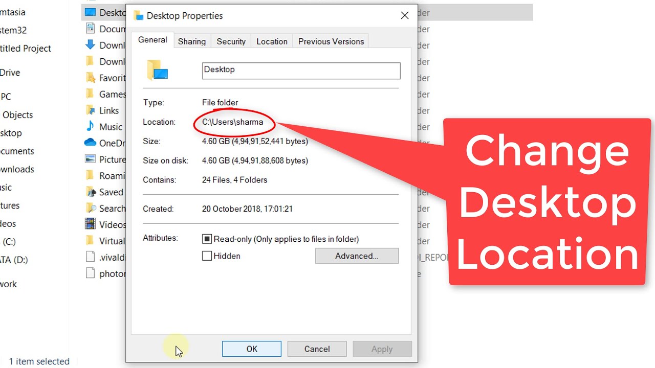How To Change Desktop Location In Windows 10 YouTube