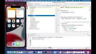 Running flutter project in simulator from android studio.