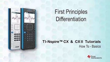 Differentiation from First Principles - with TI-nspire CX and TI-nspire CX CAS
