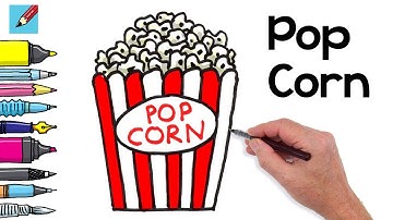 How to Draw Popcorn Real Easy - Spoken Instructions
