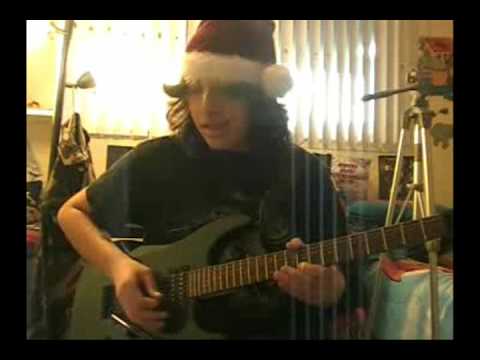 White Christmas Metal Hard Rock Electric Guitar!!