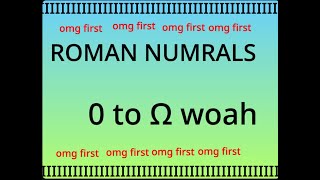 Roman numerals 0 to Ω