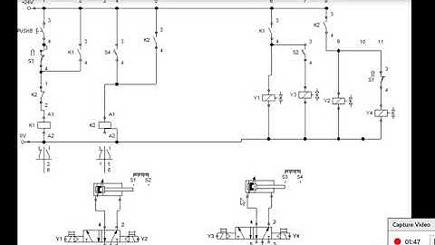 A+B+A-B- electropneumatic circuit using two relays MECHATRONICS
