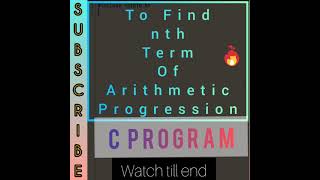 Find nth Term of Arithmetic Progression in C Language #shorts #coding #c_code #c_tutorial #c_program