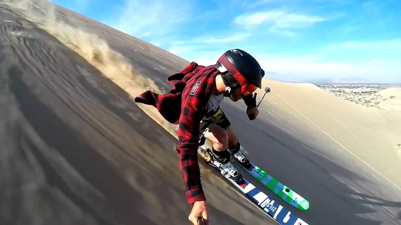 Flying Down A Sand Dune On Skis & More!