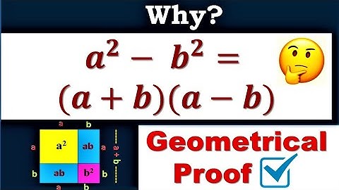 Why  (a^2-b^2) = (a+b)(a-b)  ?  Algebraic Identity Geometrical PROOF - VipraMinds