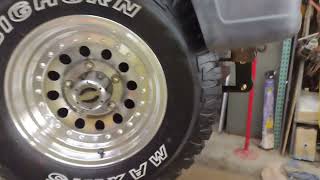Rock sliders installed on the Suzuki Samurai.