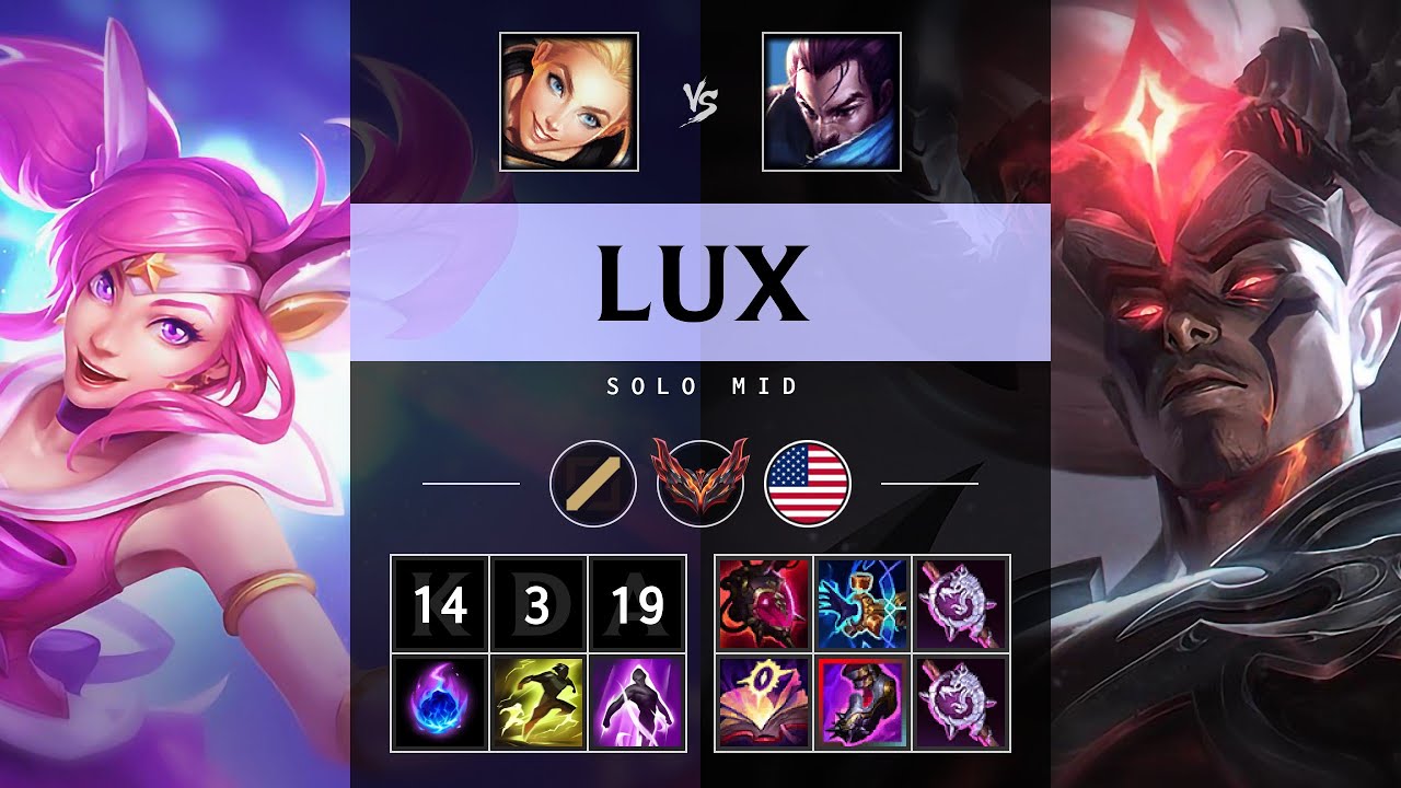 Lux Mid vs Yasuo - NA Grandmaster Patch 25.05