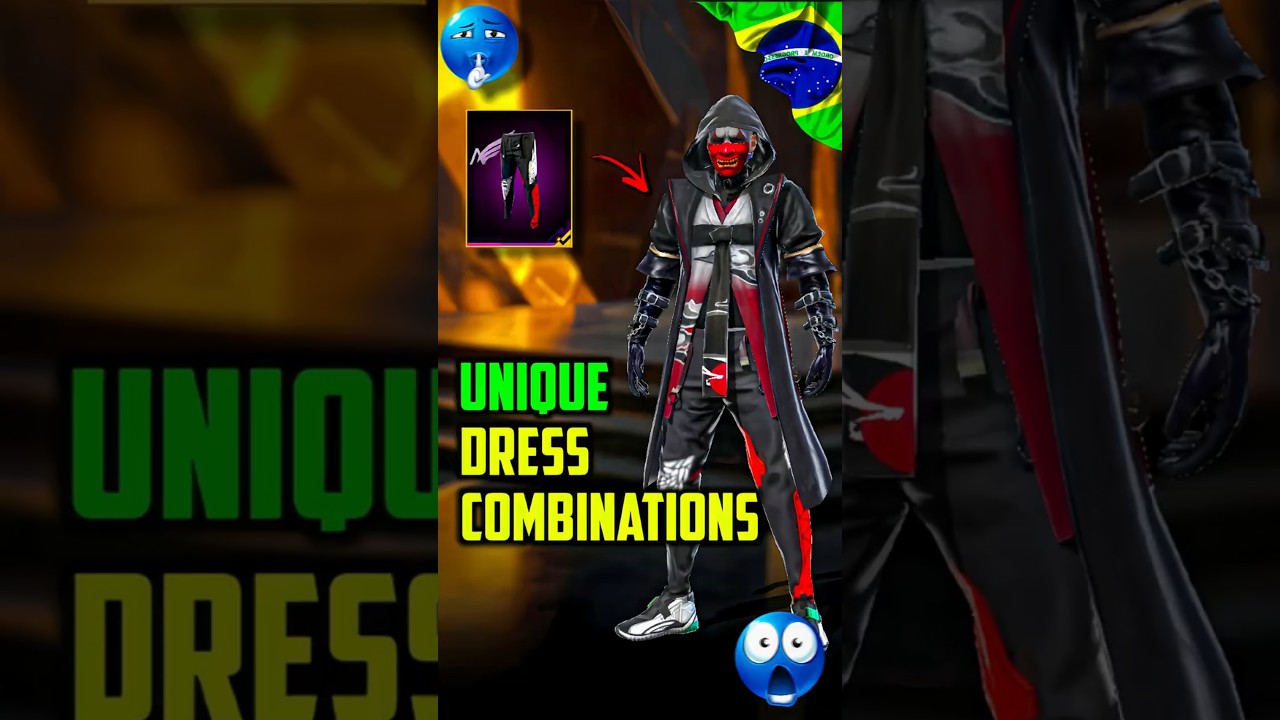 UNIQUE 🇧🇷 DRESS COMBINATION 👑 WITH RED ANGELIC PANT 🔥 FREE FIRE 🔥 
