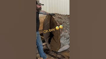 Part 1 Massive log on the move….Full video link in description #sawmill #whiteoak  #wood