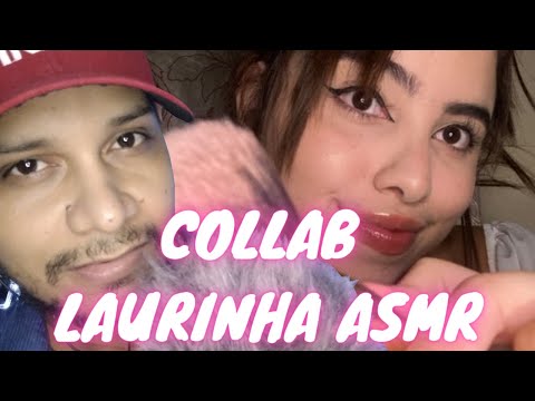 ASMR Pincel na tela e sons de boca molhado - Colab com Laurinha ASMR 💖