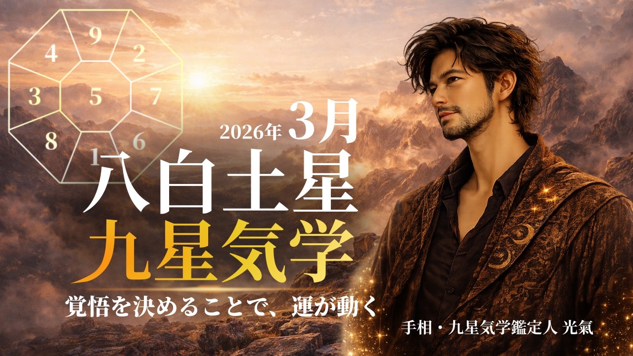 【八白土星】2026年3月の運勢｜覚悟を決めた瞬間に運命が激変する？今月やるべき重要アクション《手相・九星気学鑑定人 光氣》