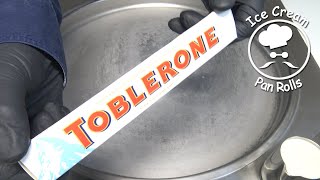 TOBLERONE White Chocolate Ice Cream Rolls | ASMR | 4k | food sound | oddly satisfying