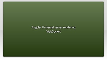 Angular Universal server rendering WebSocket