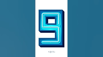 Stylish Neon Blue Countdown | 9 to 0 with Voice #countdown #10seconds #timer #shorts