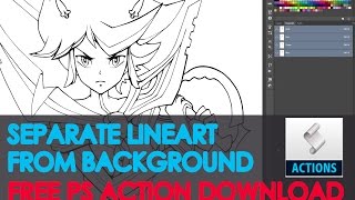 Tutorial: Lineart Separation from Background in Photoshop. Download FREE Action!
