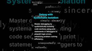 Debug With Systematic Isolatio