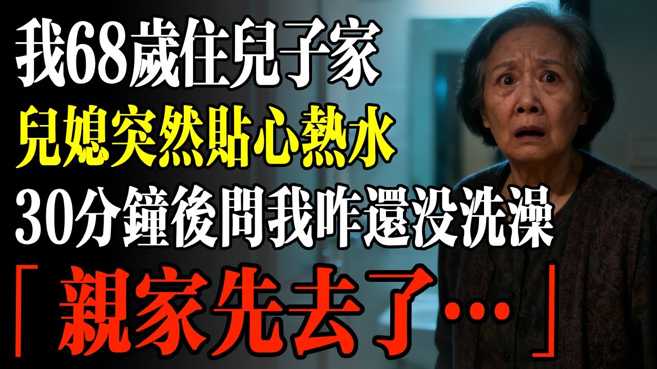 我68歲住兒子家，兒媳突然貼心熱水，30分鐘後問我咋還沒洗澡，我「親家先去了…」